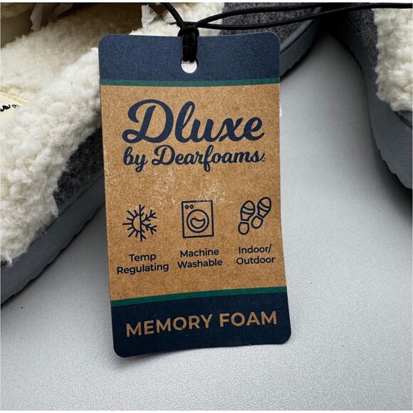 Dluxe by Dearfoams Slippers Womens 5-6 Gray Maci Felted Scuff Comfy Lounge Cozy - Picture 5 of 6